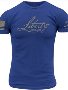 Grunt Style Liberty or Death T-Shirt 3XL Patriotic USA Flag Graphic Tee Men